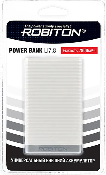 Изображение товара Портативное зарядное устройство Robiton Power Bank Li7.8-W / БЛ15288 (белый)