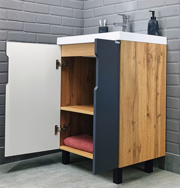 Изображение товара Тумба под умывальник Айсберг Bazis 60 Марта DA3502T (дуб вотан)