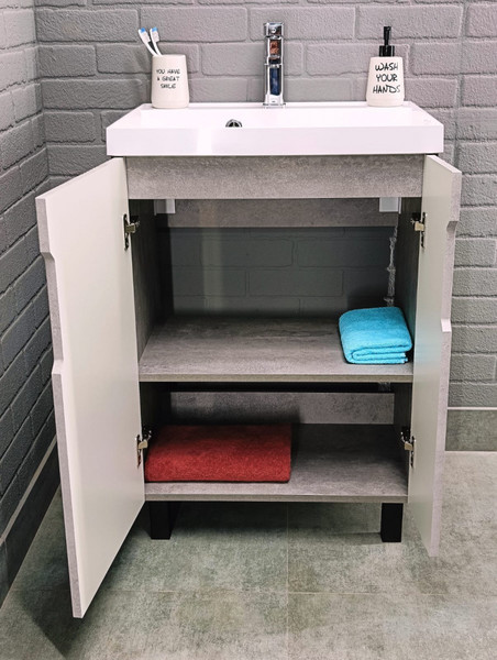 Изображение товара Тумба под умывальник Айсберг Bazis 60 Марта DA3503T (бетон)