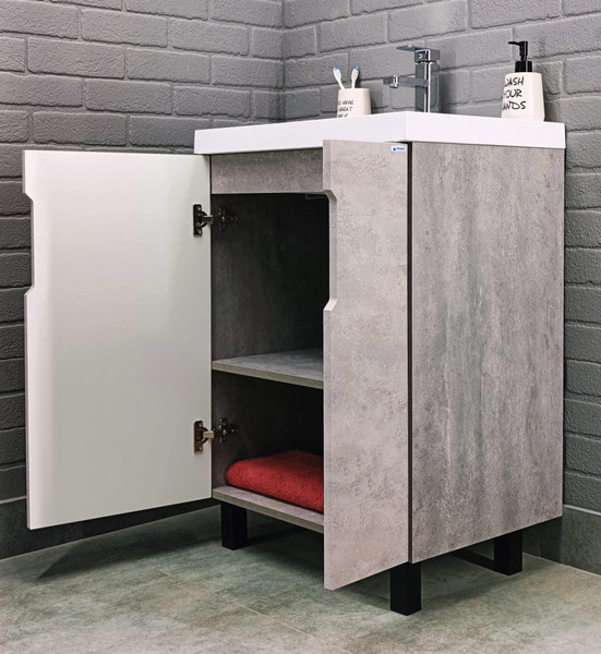 Изображение товара Тумба под умывальник Айсберг Bazis 60 Марта DA3503T (бетон)