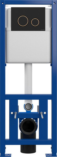 Изображение товара Инсталляция для унитаза Cersanit Link Pro S-IN-MZ-LINK_PRO (с кнопкой Twins 63534 черный матовый/золото)