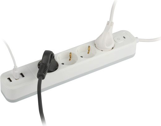 Изображение товара Сетевой фильтр ЭРА USF-4es-3m-3xUSBA-W / Б0059569