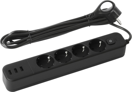 Изображение товара Сетевой фильтр ЭРА USF-4es-3m-3xUSBA-B / Б0059570