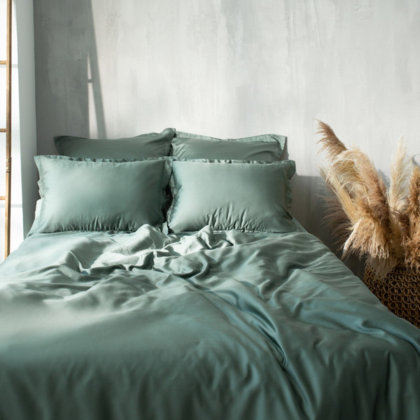 Изображение товара Пододеяльник Sima-Land Home Tencel 150x220 / 10285272 (оливковый)