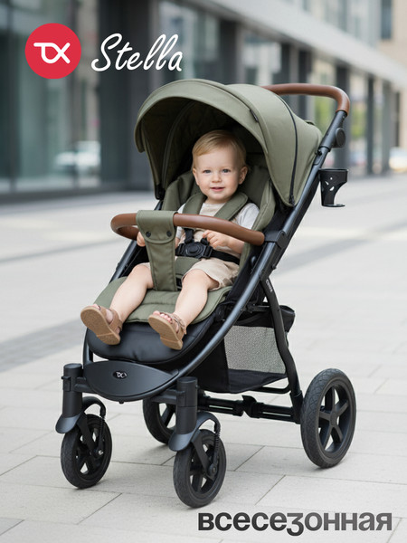 Изображение товара Детская прогулочная коляска Tomix Stella / HP-777 (темно-оливковый)