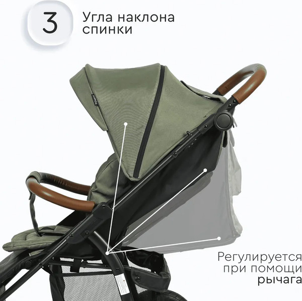 Изображение товара Детская прогулочная коляска Tomix Stella / HP-777 (темно-оливковый)