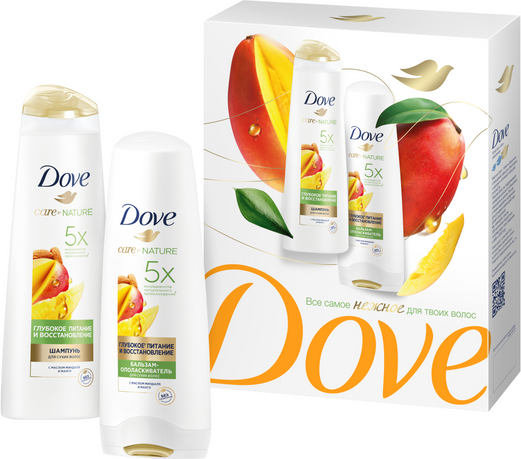 Изображение товара Набор косметики для волос Dove Глубокое питание и восстановление Шампунь 250мл+Бальзам 200мл