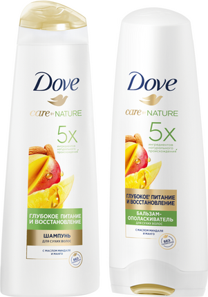 Изображение товара Набор косметики для волос Dove Глубокое питание и восстановление Шампунь 250мл+Бальзам 200мл
