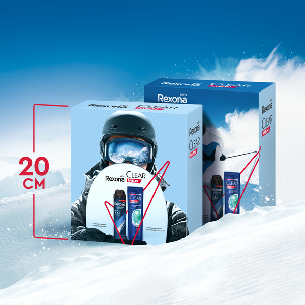 Изображение товара Набор косметики для тела и волос Rexona Clear Абсолютная уверенность Антиперспирант-спрей+Шампунь (150мл+200мл)