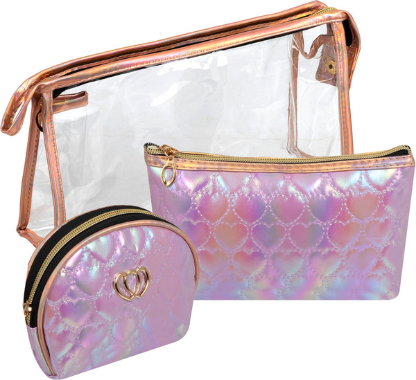 Изображение товара Набор косметичек Kristaller Chameleon Heart 3in1 / 25094 (сиреневый перламутр)