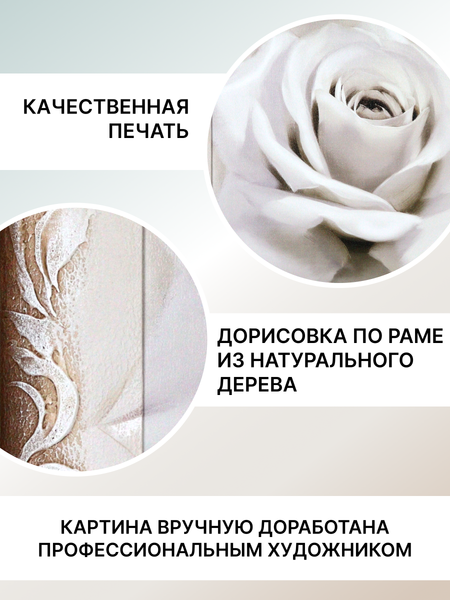 Изображение товара Картина Декарт Роза в пастельных тонах 8Л1743 (в раме)