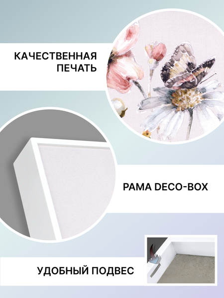 Изображение товара Картина Декарт Букет с цветами на сером 8Л2916 (в раме)