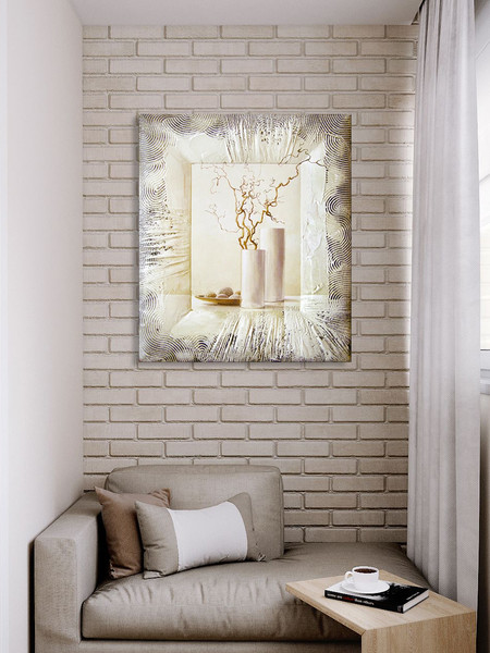 Изображение товара Картина Декарт Ветки в вазе сухоцвет 2 8Л0840 (в раме)