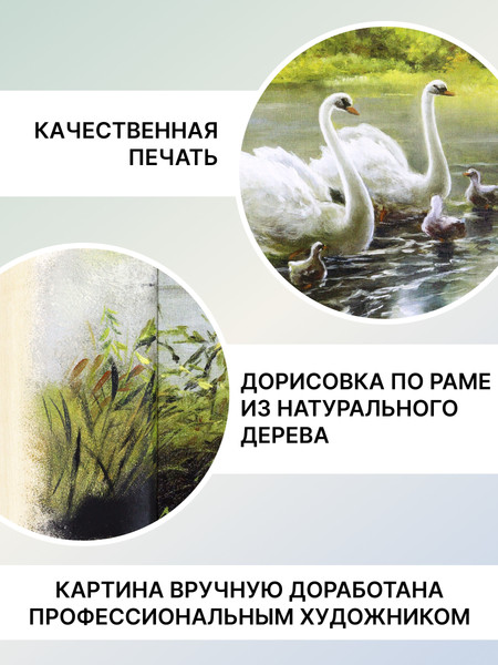 Изображение товара Картина Декарт Лебединая семья 8Л2385 (в раме)