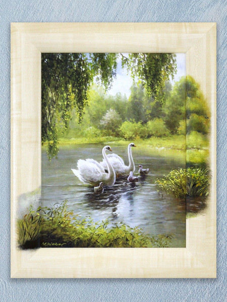 Изображение товара Картина Декарт Лебединая семья 8Л2385 (в раме)