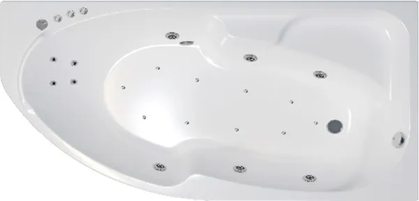 Изображение товара Ванна акриловая Triton София 170x95 R Люкс Турбо Flat (с гидромассажем)