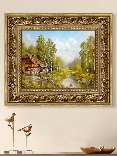 Изображение товара Картина Декарт Пейзаж с водяной мельницей 8Л0172 (в раме)