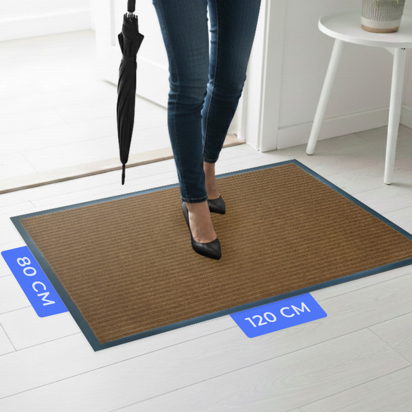 Изображение товара Коврик грязезащитный Sundays Home Ребристый 80x120см / 92174 (коричневый)