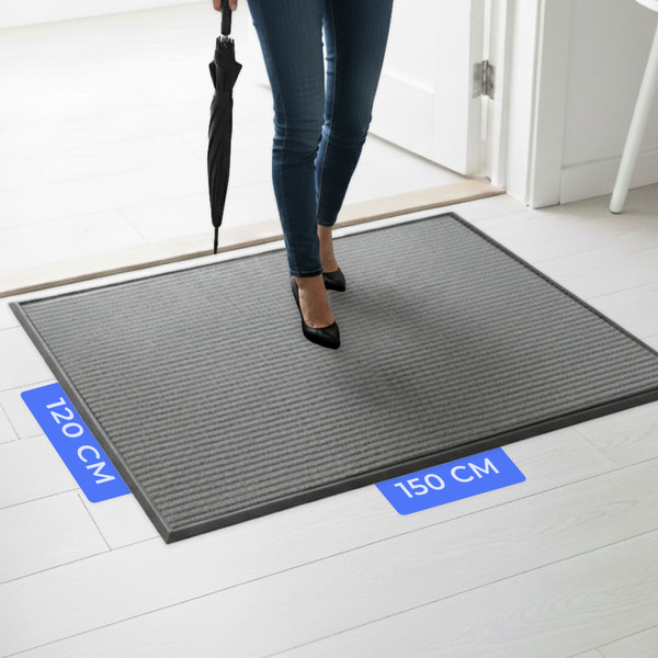 Изображение товара Коврик грязезащитный Sundays Home Ребристый 120x150см / 92178 (серый)