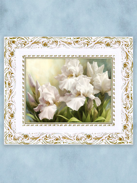 Изображение товара Картина Декарт Белые Ирисы 2 8Л0742 (в раме)