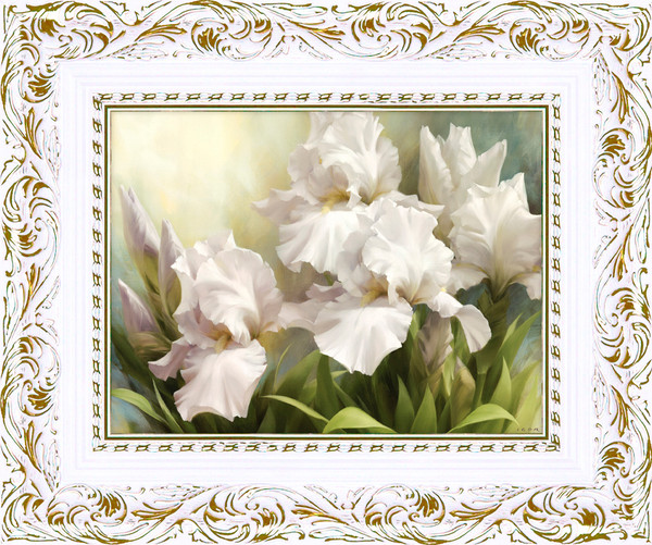 Изображение товара Картина Декарт Белые Ирисы 2 8Л0742 (в раме)