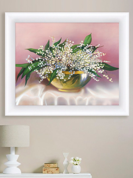 Изображение товара Картина Декарт Букет с белыми подснежниками 8Л0400 (в раме)