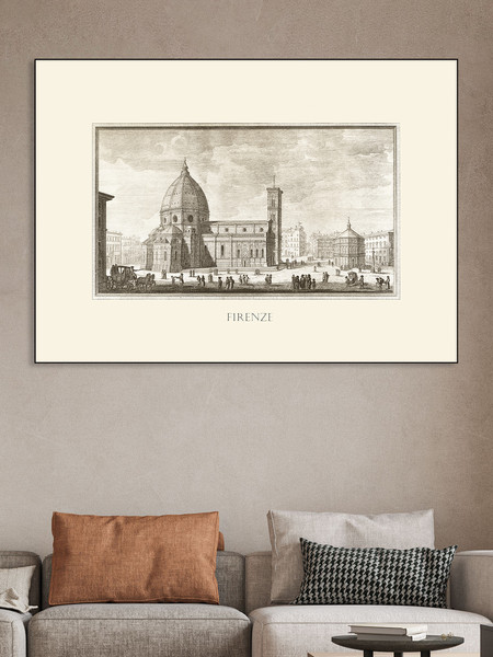 Изображение товара Картина Декарт Старинная гравюра Италия 8Л1290 (в раме)