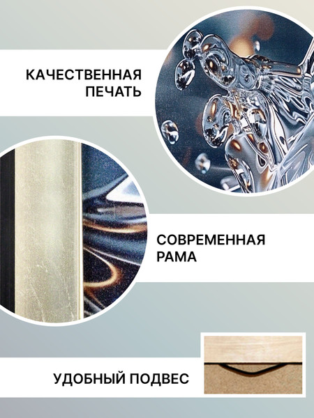 Изображение товара Картина Декарт Капли воды абстракция 1 8Л4011 (в раме)