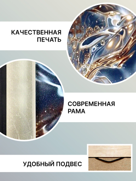 Изображение товара Картина Декарт Капли воды абстракция 2 8Л4010 (в раме)