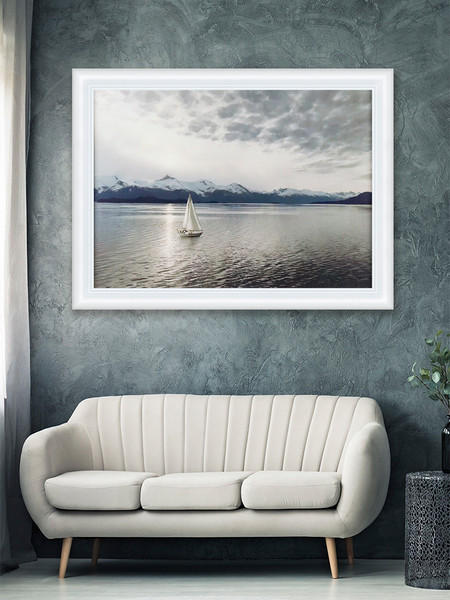 Изображение товара Картина Декарт Парусник утро заря 8Л4021 (в раме)