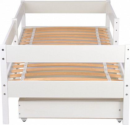 Изображение товара Кровать-чердак детская Polini Kids Simple 3435 с ящиками / 0002803.9 (белый)