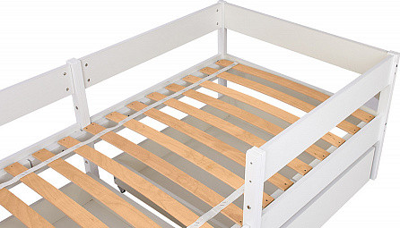 Изображение товара Кровать-чердак детская Polini Kids Simple 3435 с ящиками / 0002803.9 (белый)