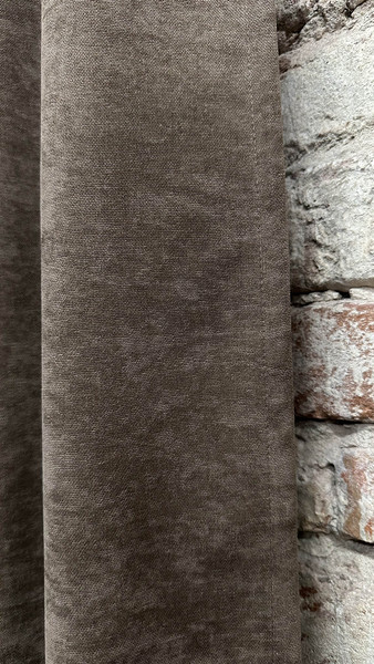 Изображение товара Комплект штор КронасМАрт Канвас 150x270 (2шт, шоколад)