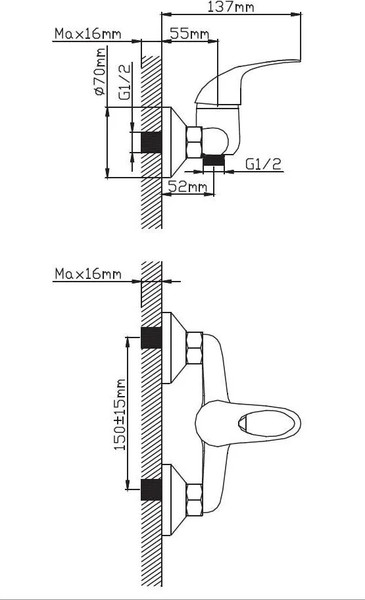 Изображение товара Смеситель Diadonna Д20-150