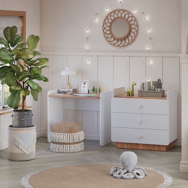 Изображение товара Комод пеленальный Polini Kids Ameli 3010 / 0002761.174 (белый/дуб крафт золотой)