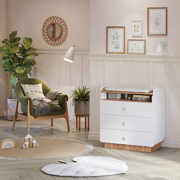 Изображение товара Комод пеленальный Polini Kids Ameli 3010 / 0002761.174 (белый/дуб крафт золотой)