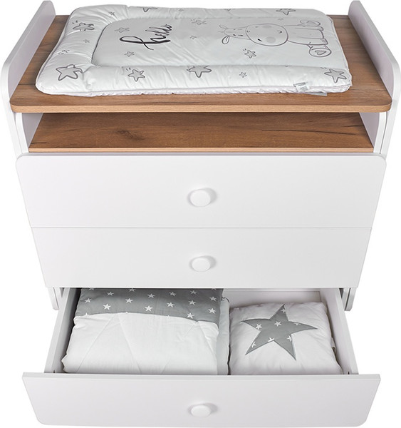 Изображение товара Комод пеленальный Polini Kids Ameli 3010 / 0002761.174 (белый/дуб крафт золотой)