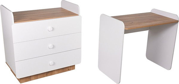 Изображение товара Комод пеленальный Polini Kids Ameli 3010 / 0002761.174 (белый/дуб крафт золотой)