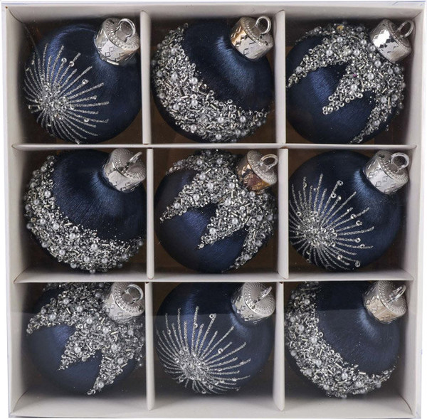 Изображение товара Набор шаров новогодних Волшебная страна SYQB-0124058 / 108514 (9шт, синий)