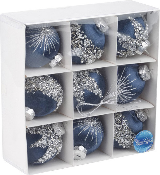 Изображение товара Набор шаров новогодних Волшебная страна SYQB-0124058 / 108514 (9шт, синий)