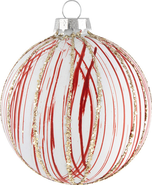 Изображение товара Шар новогодний Волшебная страна Наряд / 108539 (белый/красный)