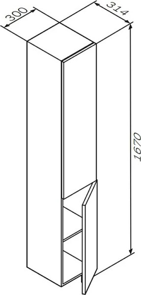 Изображение товара Шкаф-пенал для ванной AM.PM Gem M90CHR0306HF (правый, ореховый)