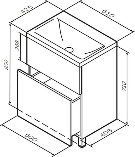 Изображение товара Тумба под умывальник AM.PM Gem M90FSX0602HF (ореховый)