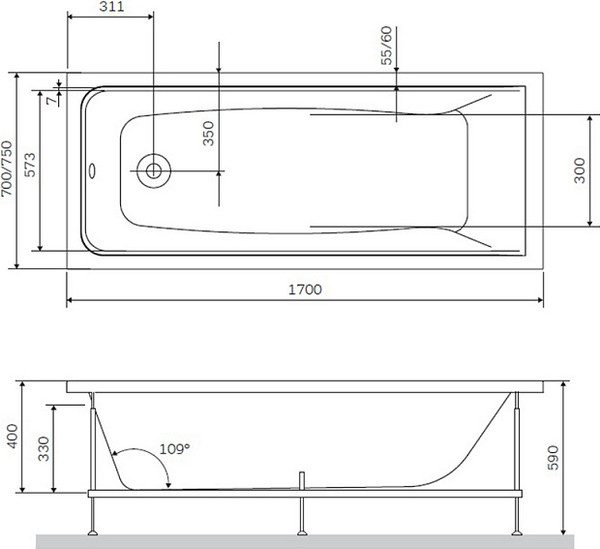 Изображение товара Каркас AM.PM W01A-170-070W-R