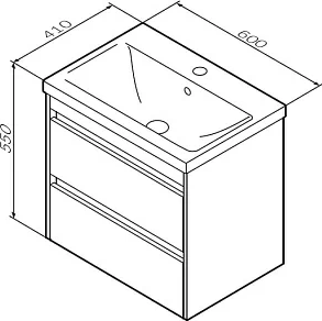 Изображение товара Тумба с умывальником AM.PM Pulse M91-FHX0602-WCC0602WG (белый глянцевый/графитовый)