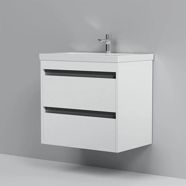 Изображение товара Тумба с умывальником AM.PM Pulse M91-FHX0602-WCC0602WG (белый глянцевый/графитовый)