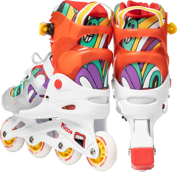 Изображение товара Роликовые коньки Ricos Fun PW-116AG M (р-р 34-37, белый/оранжевый)