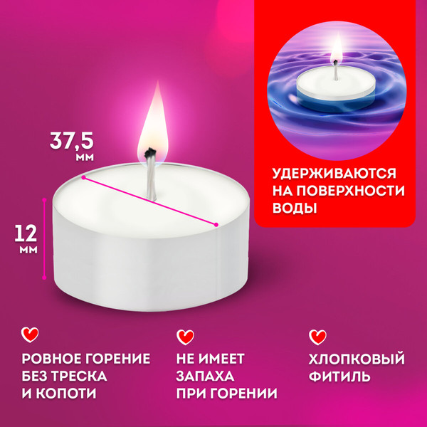 Изображение товара Набор свечей Laima Чайные / 609200 (50шт)