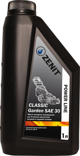 Изображение товара Моторное масло Zenit Power Line Garden Classic SAE30 / 21611211 (1л)