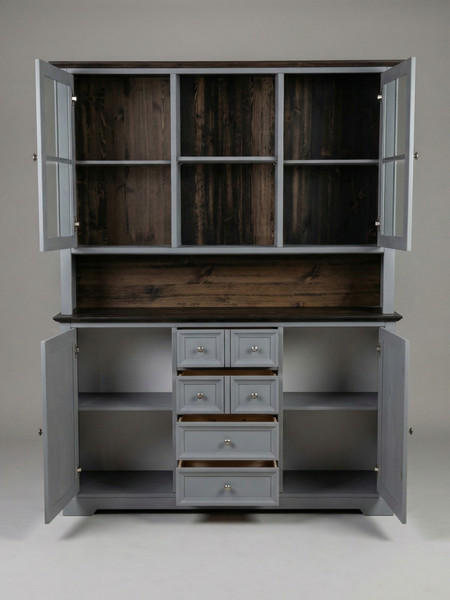 Изображение товара Шкаф с витриной Dipriz Lakeview Д.98026 (бейц винтаж)